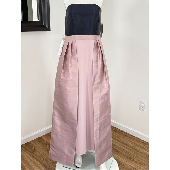 Kay Unger Womens Vivienne Strapless Walk Thru Gown Woodrose Navy Size 12 - Picture 6 of 11